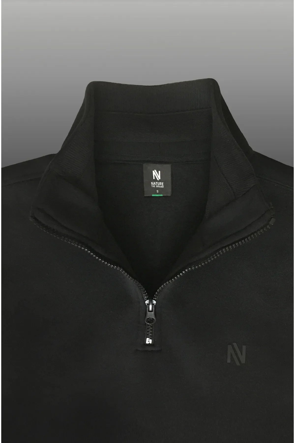 NTB 1/4 Zip Stehkragen Sweatshirt mit Schardon-Finish, 3-fädig und Streifendetail am Kragen