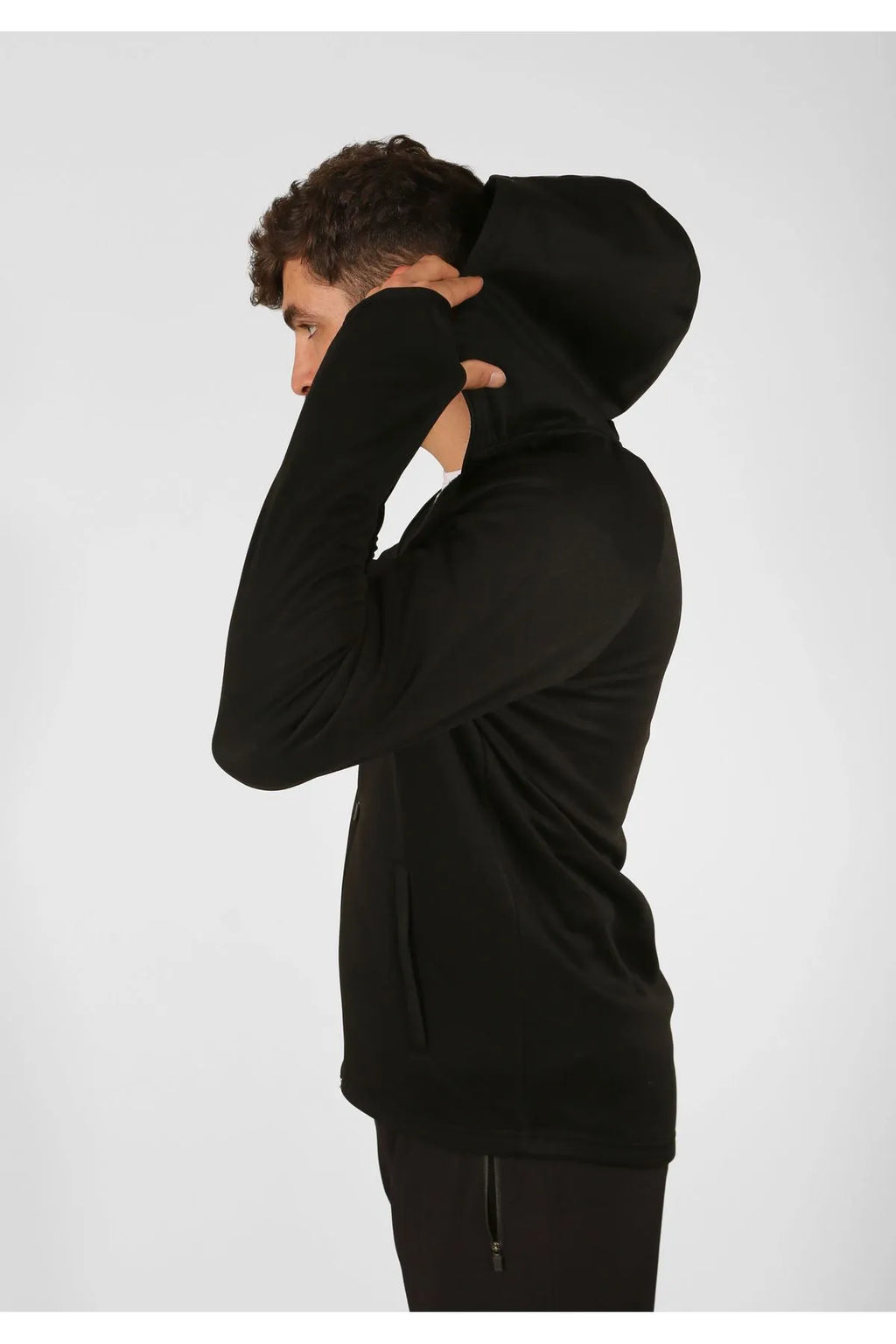 NTB Sweatshirt/Jacke mit Stehkragen, Kapuze und Reißverschluss aus Schardon-Fleece und Neoprenmaterial