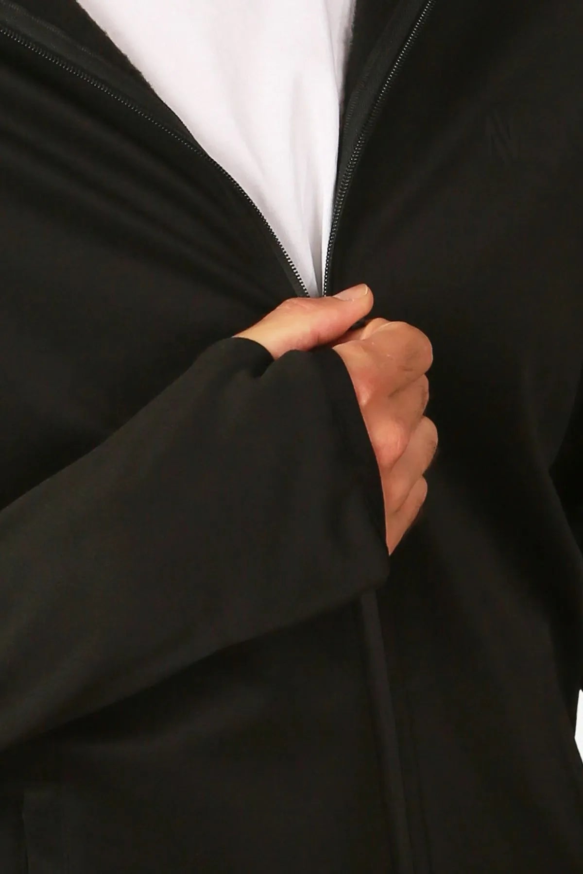 NTB Sweatshirt/Jacke mit Stehkragen, Kapuze und Reißverschluss aus Schardon-Fleece und Neoprenmaterial