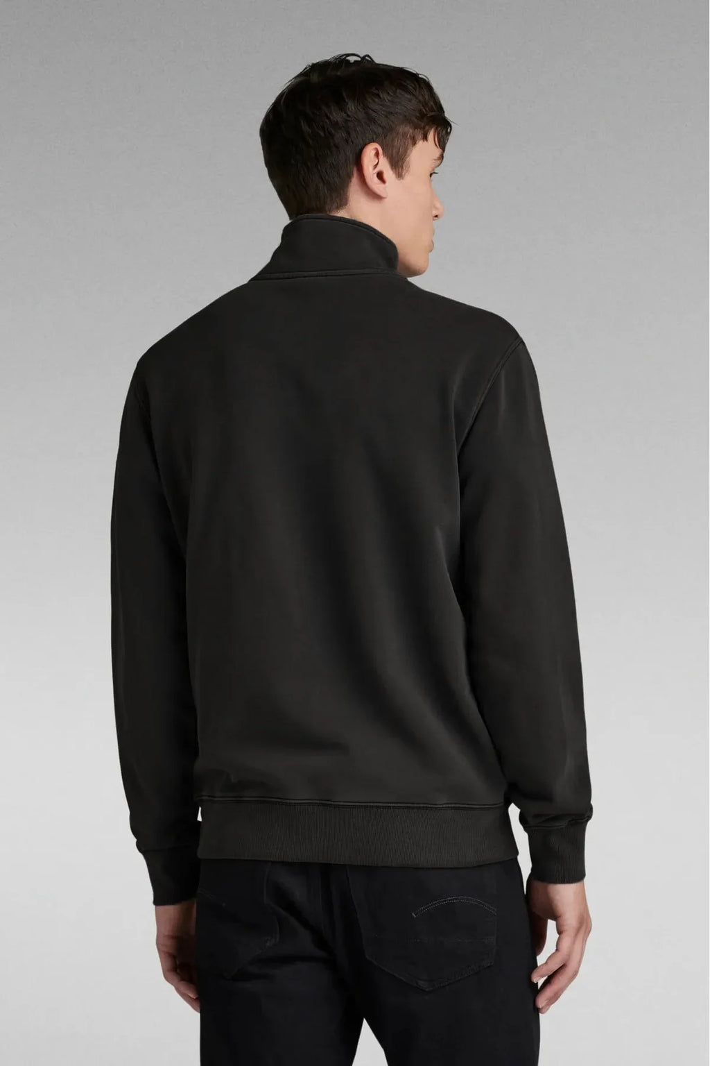 NTB 1/4 Zip Stehkragen Sweatshirt mit Schardon-Finish, 3-fädig und Streifendetail am Kragen