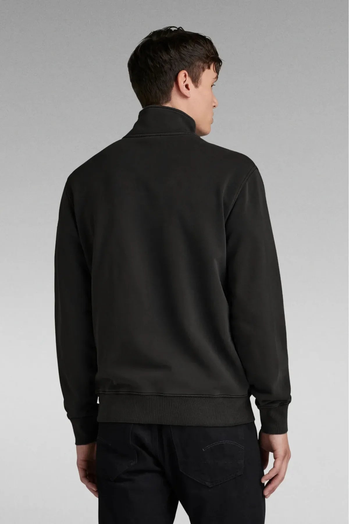 NTB 1/4 Zip Stehkragen Sweatshirt mit Schardon-Finish, 3-fädig und Streifendetail am Kragen