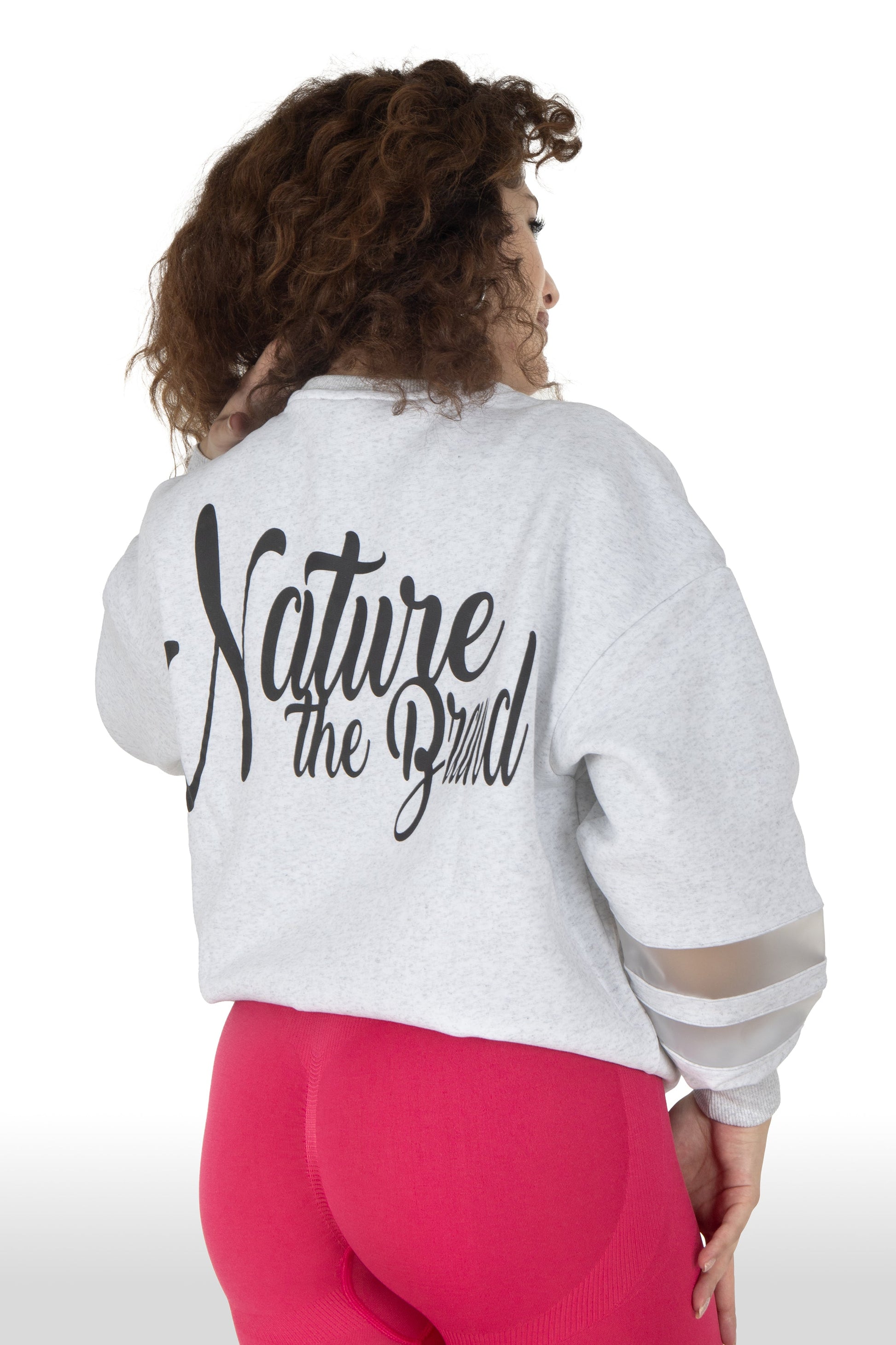 NTB Damen Oversize Sweatshirt mit PVC-Panel Grau