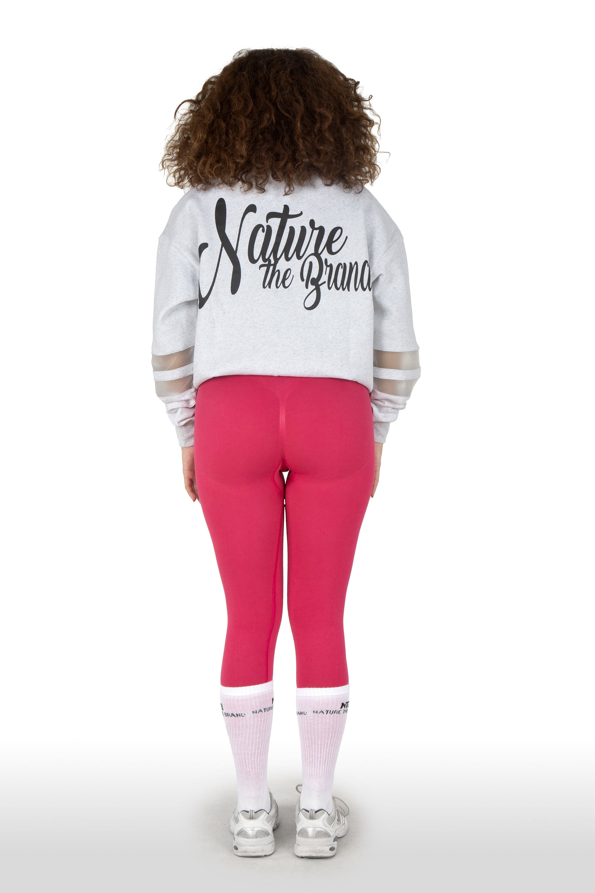 NTB Damen Oversize Sweatshirt mit PVC-Panel Grau