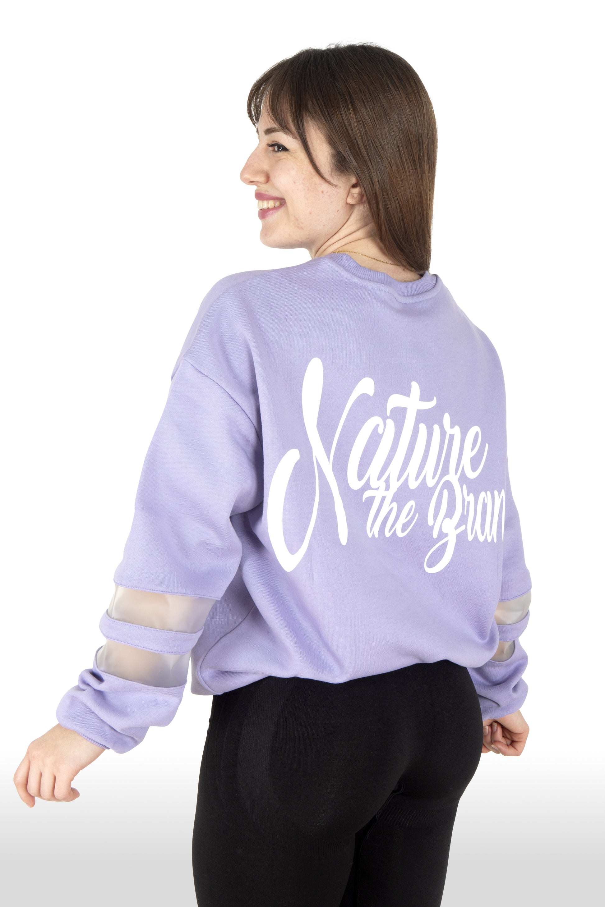 NTB Damen Oversize Sweatshirt mit PVC-Panel in Lavendel