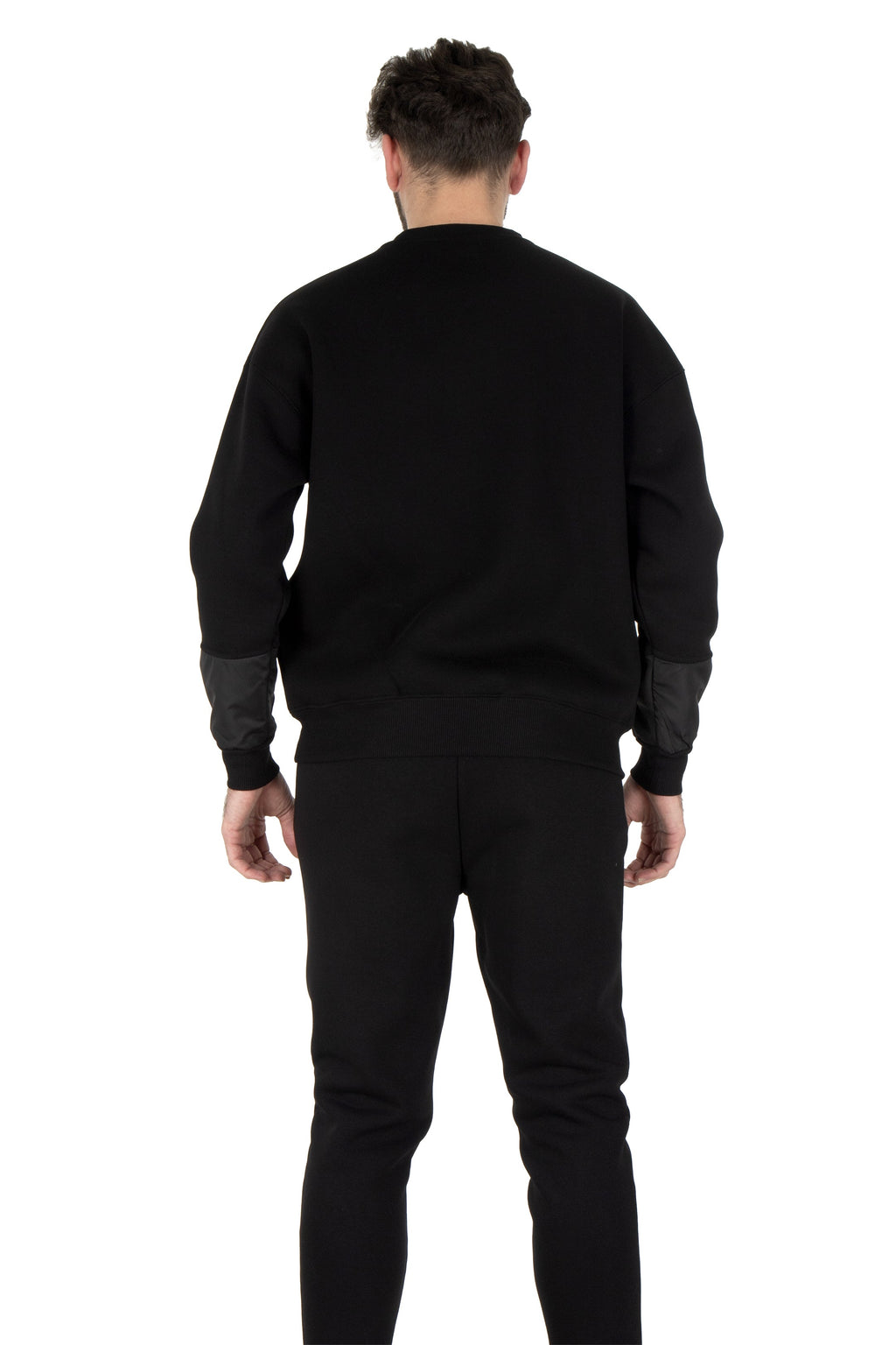 NTB Schwarzes Oversize Sweatshirt mit Schardon-Finish und PVC-Ärmel-Details