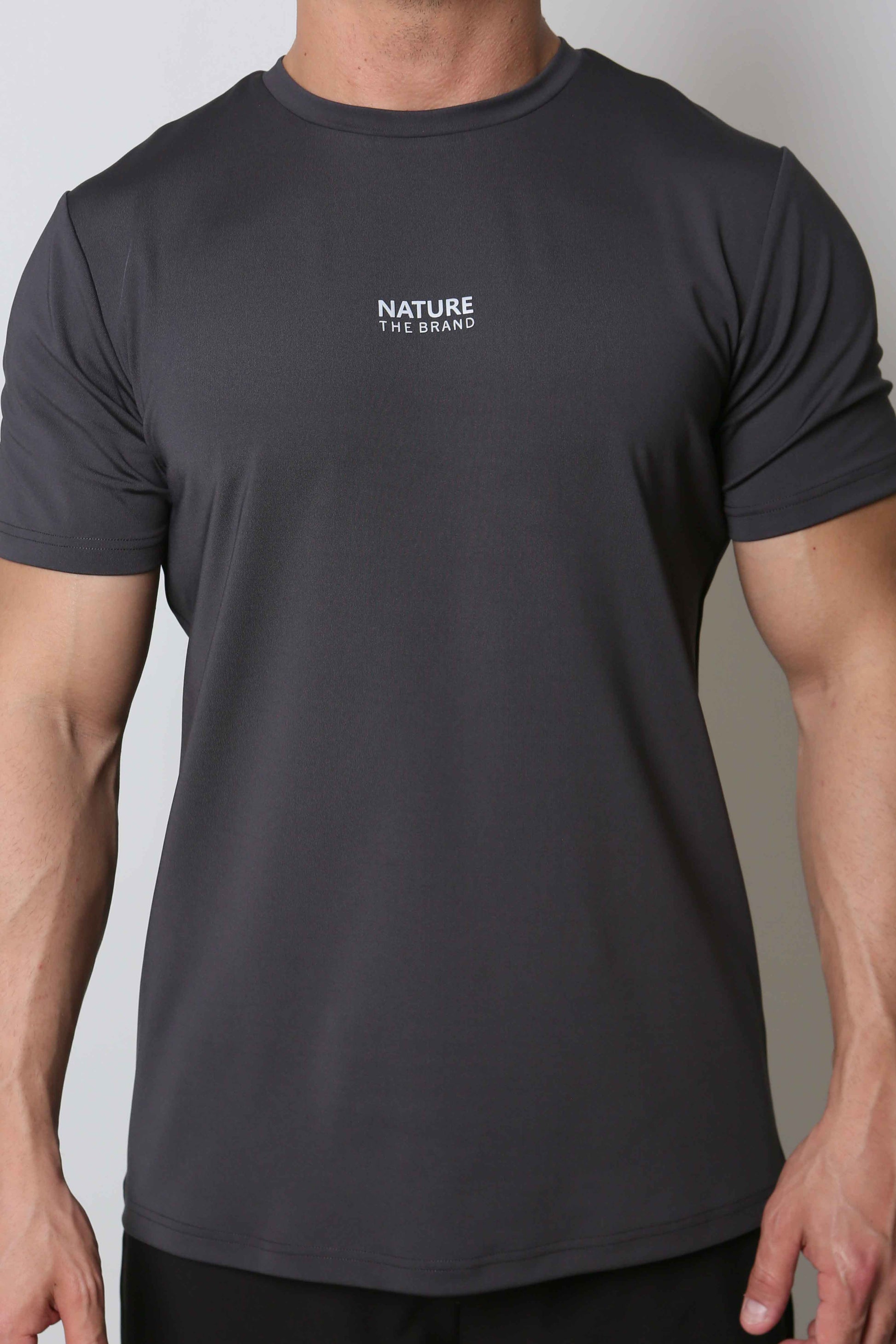 Takma Kol Standart Performans T-Shirt Gray