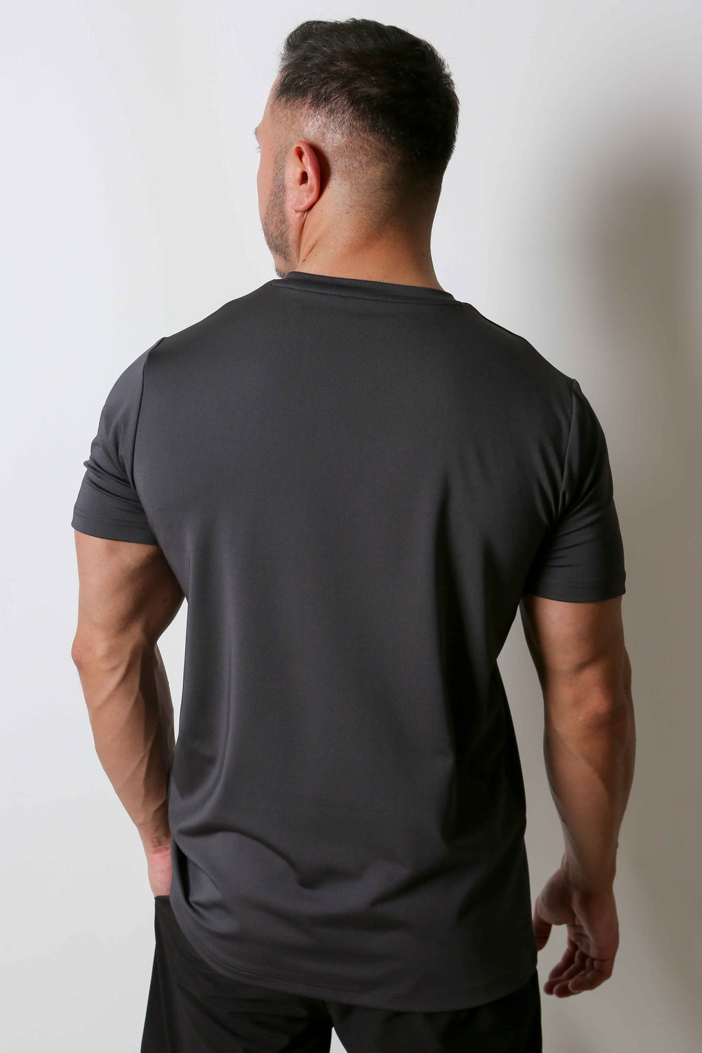 Takma Kol Standart Performans T-Shirt Charcoal