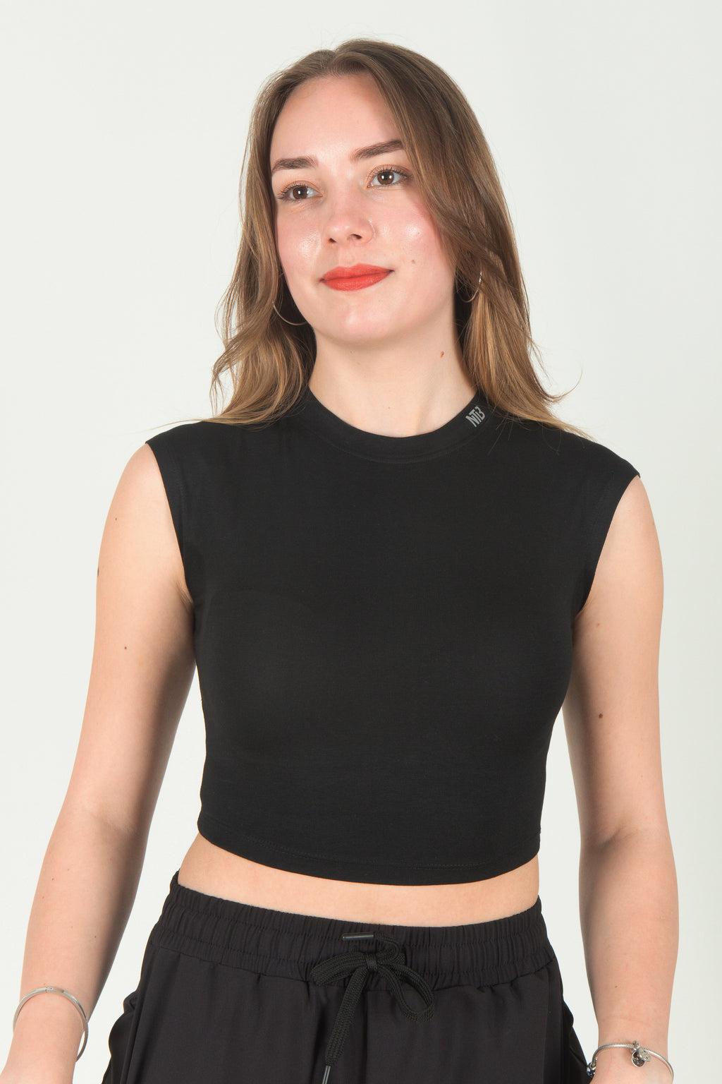 NTB Bedrucktes Kurzarm-T-Shirt Schwarz