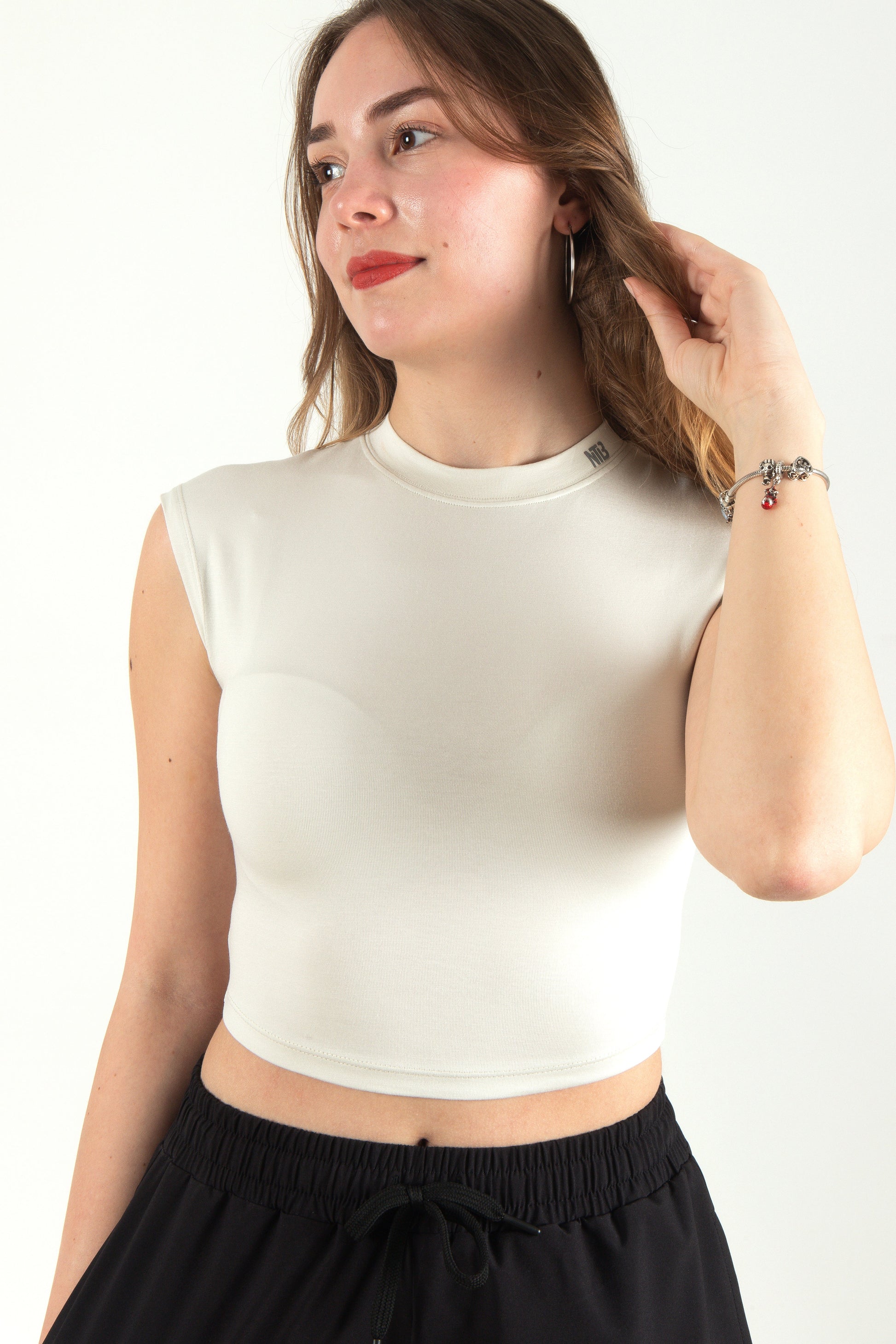 NTB Bedrucktes Kurzarm-T-Shirt Weiß