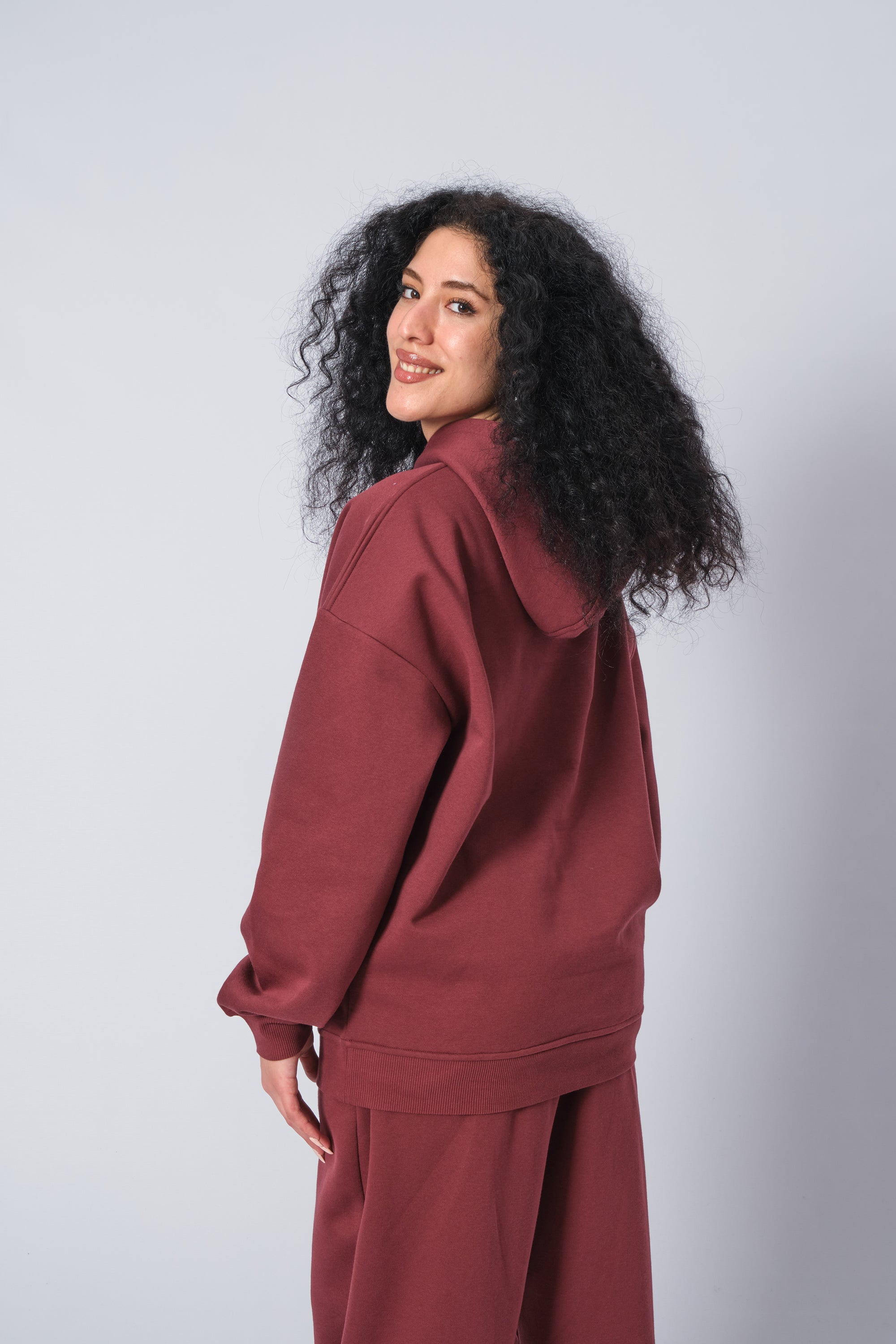 Damen Sweatshirt in Dunkelweinrot