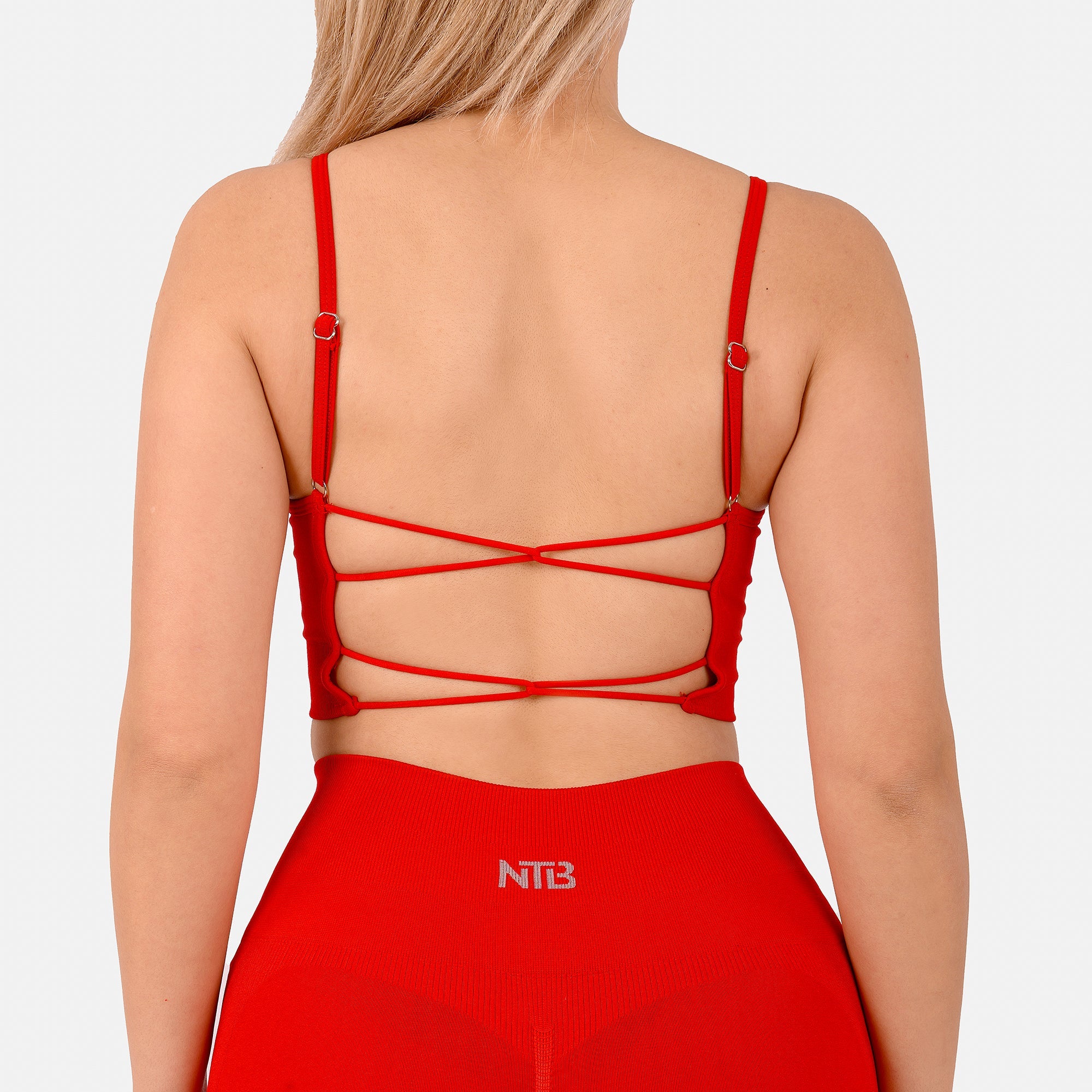 Rückenfreier nahtloser Sport-BH in Rot
