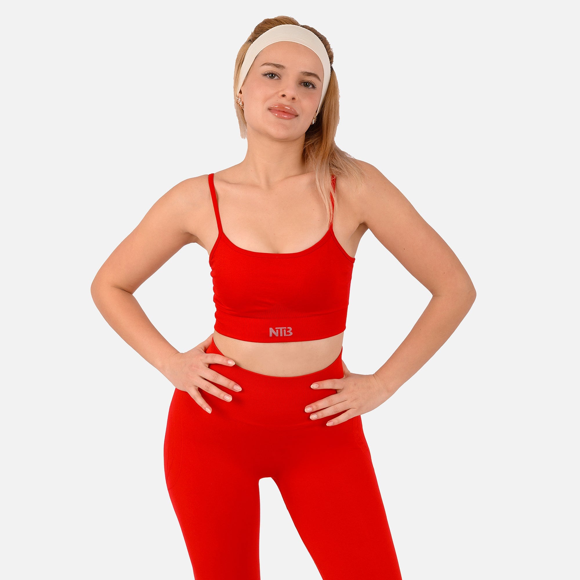 Rückenfreier nahtloser Sport-BH in Rot
