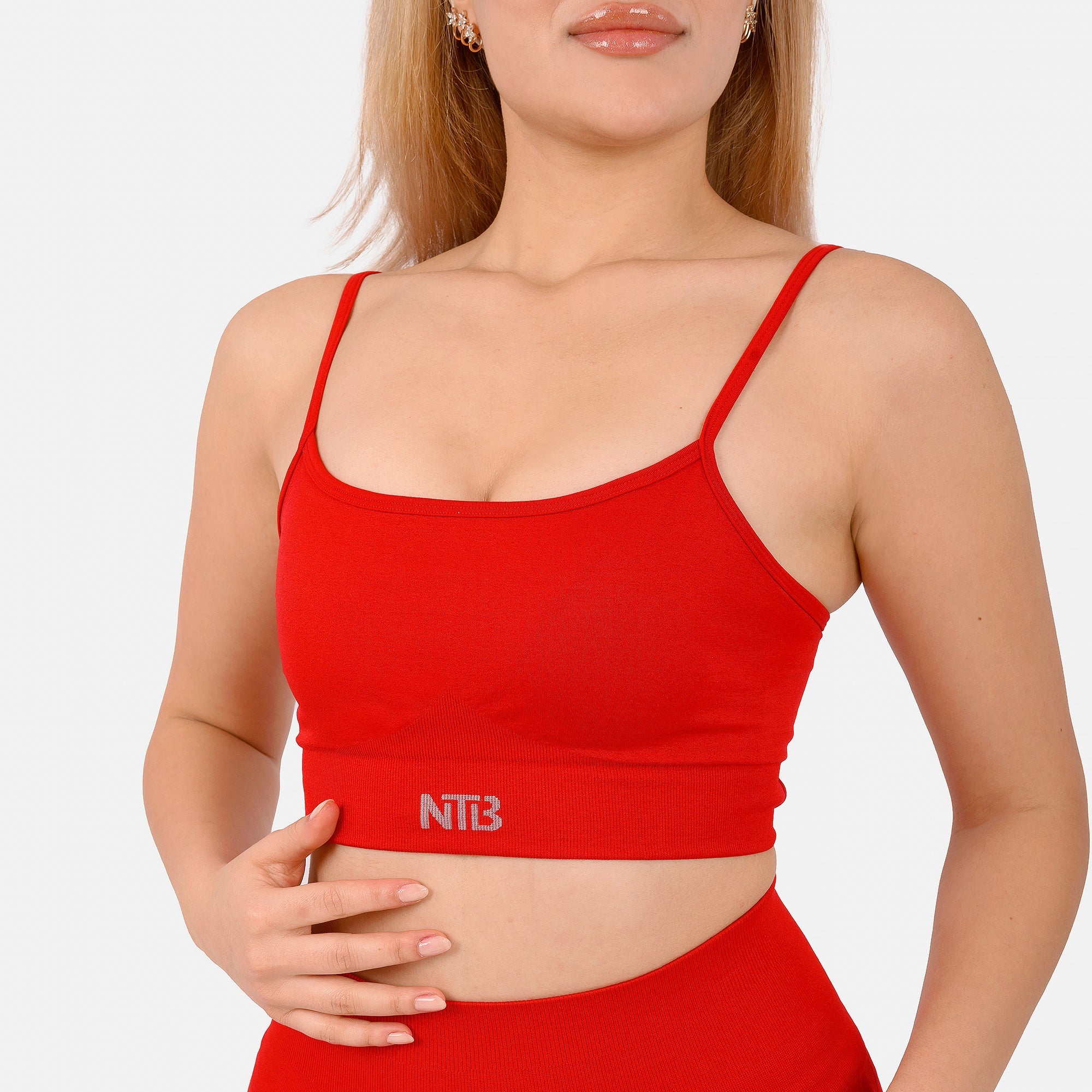 Rückenfreier nahtloser Sport-BH in Rot