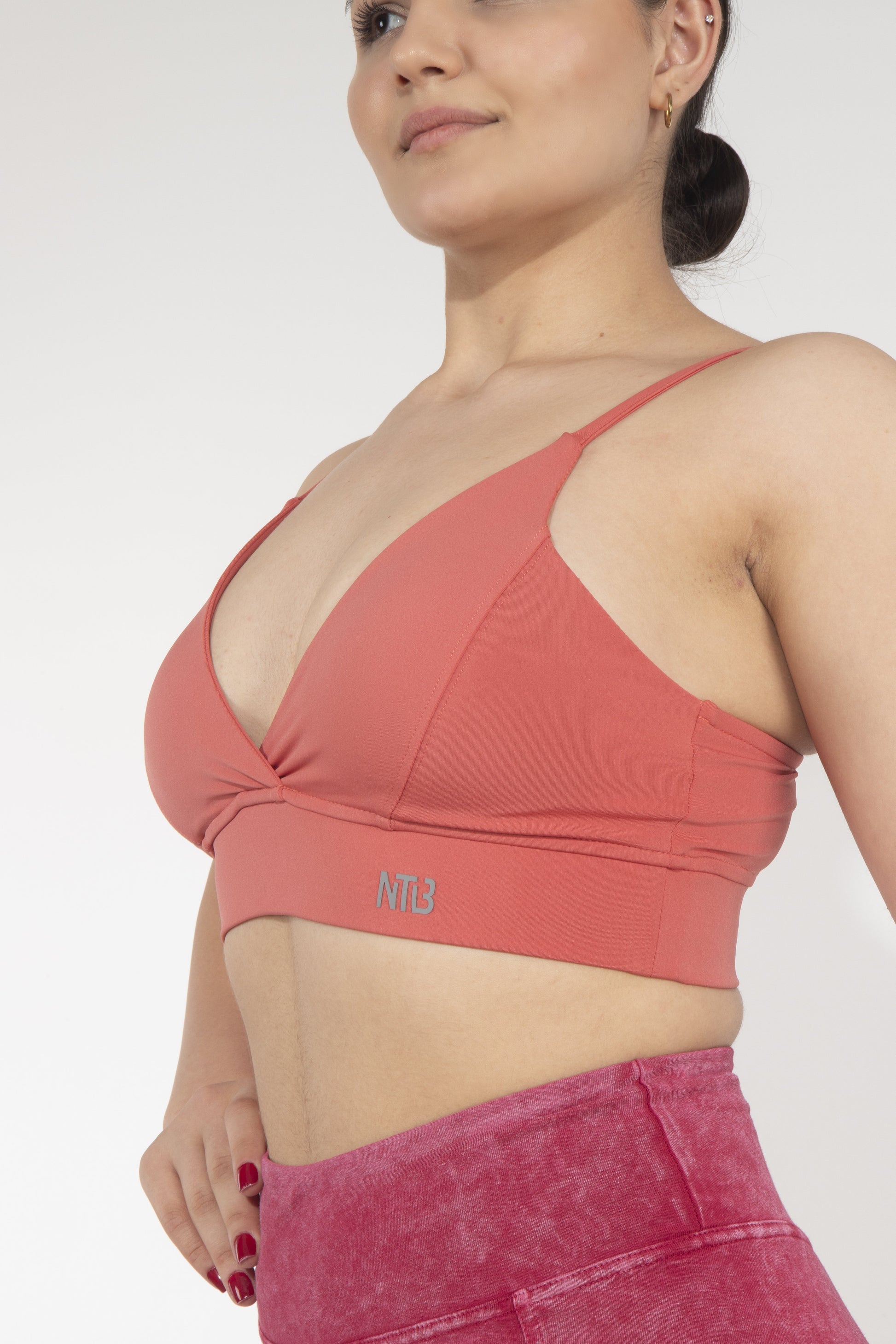 Clay Red Nahtloser Sport-BH mit Dekolleté