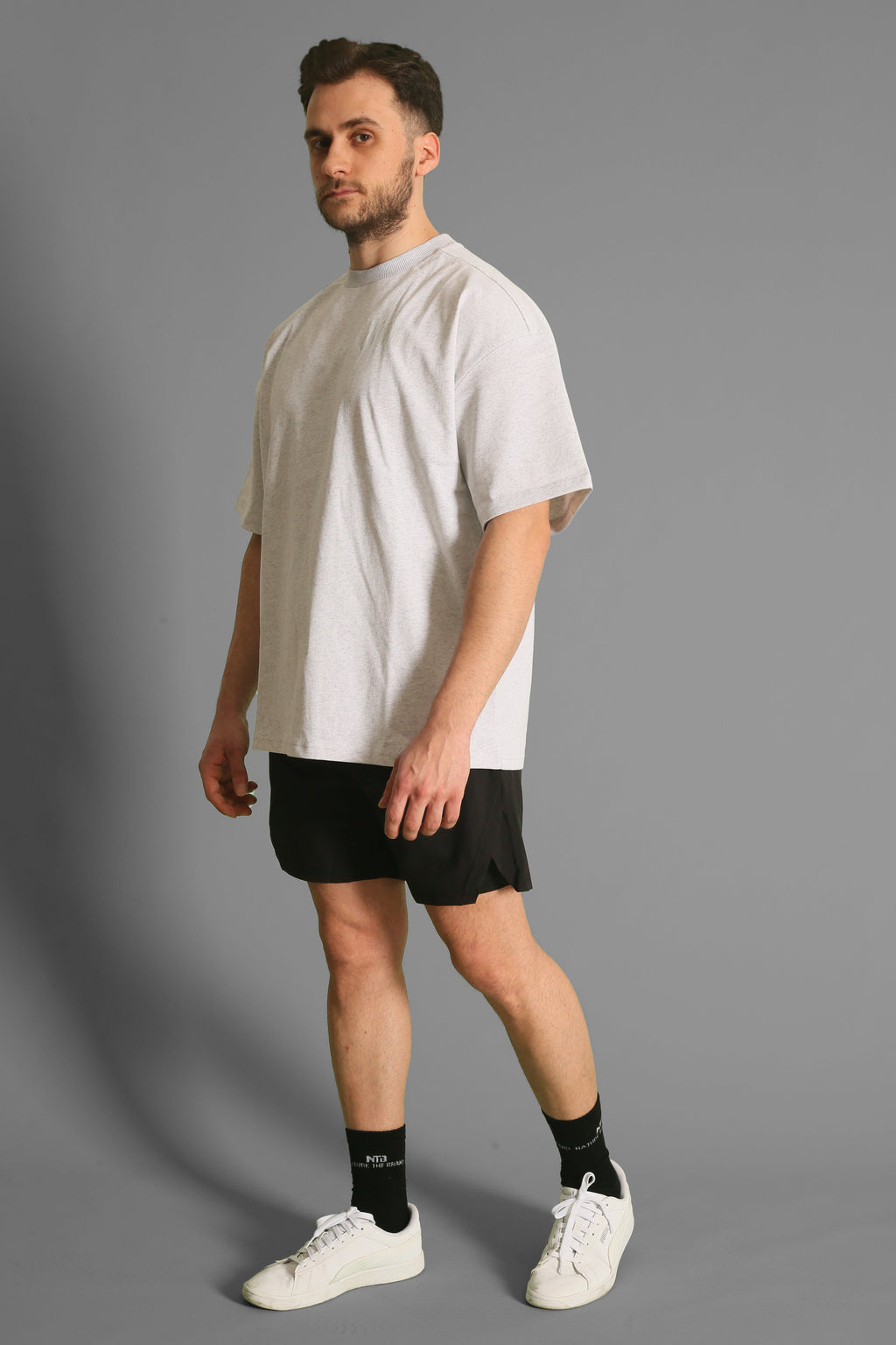 NTB Unisex Oversize T-Shirt in Grau Melange