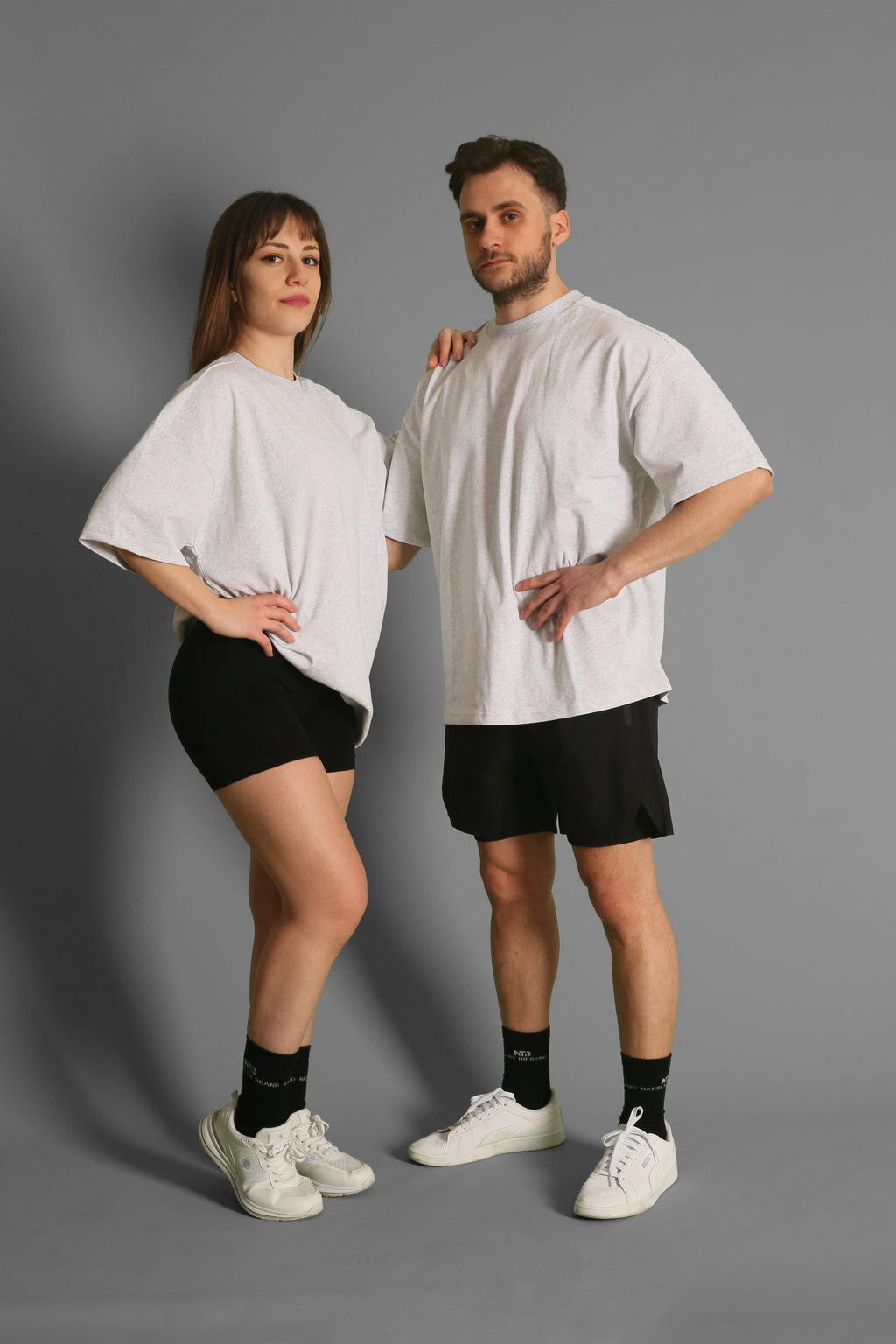 NTB Unisex Oversize T-Shirt in Grau Melange