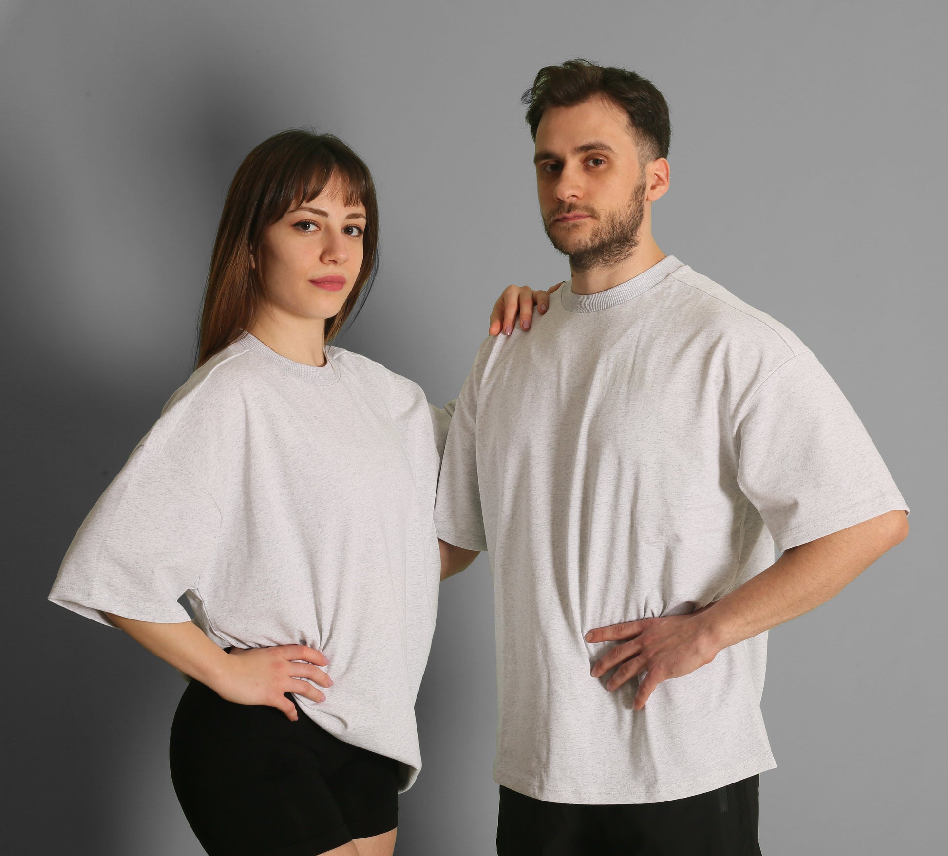 NTB Unisex Oversize T-Shirt in Grau Melange