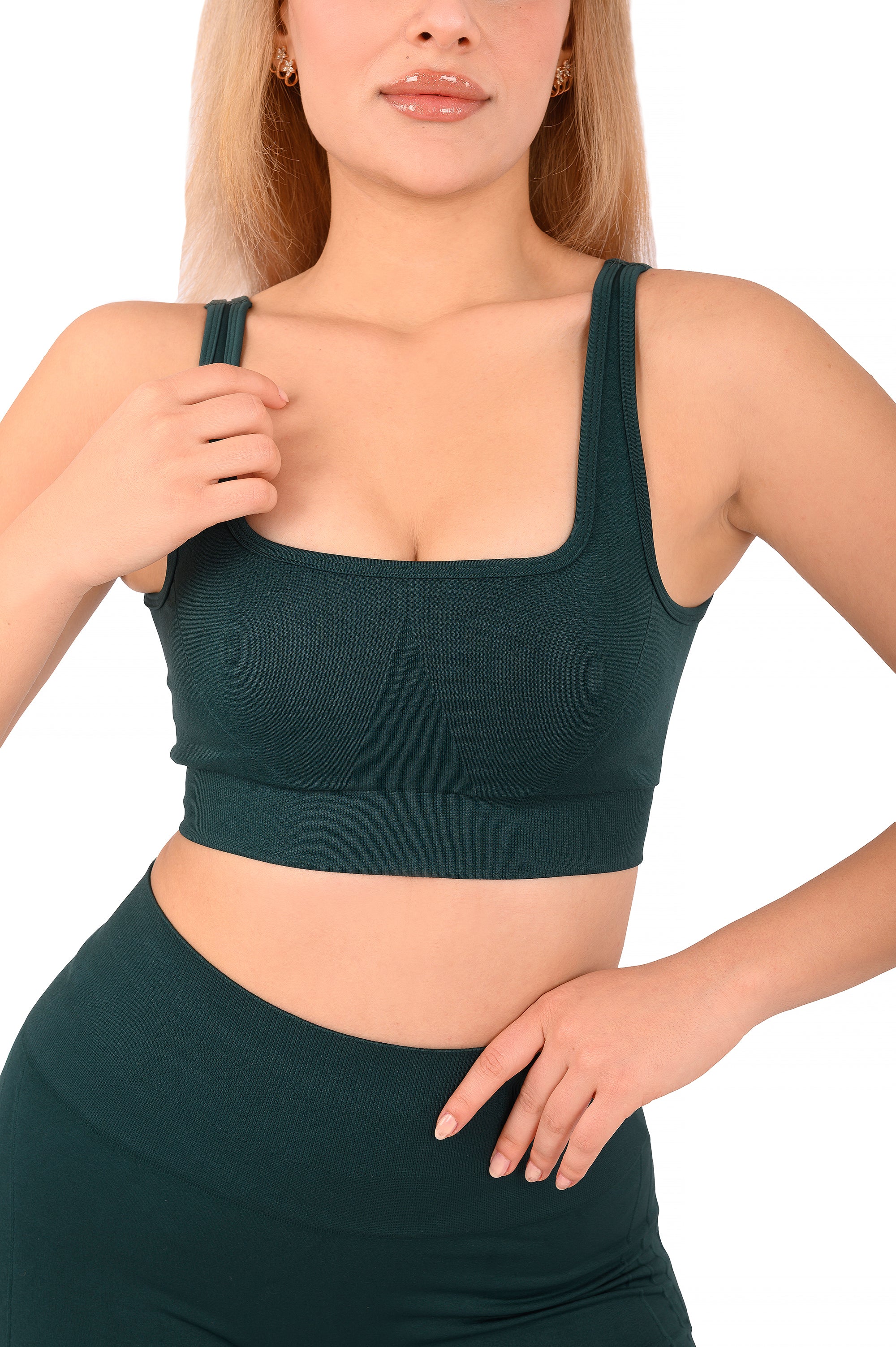 Nahtloser Sculpt Sport-BH – Waldgrün