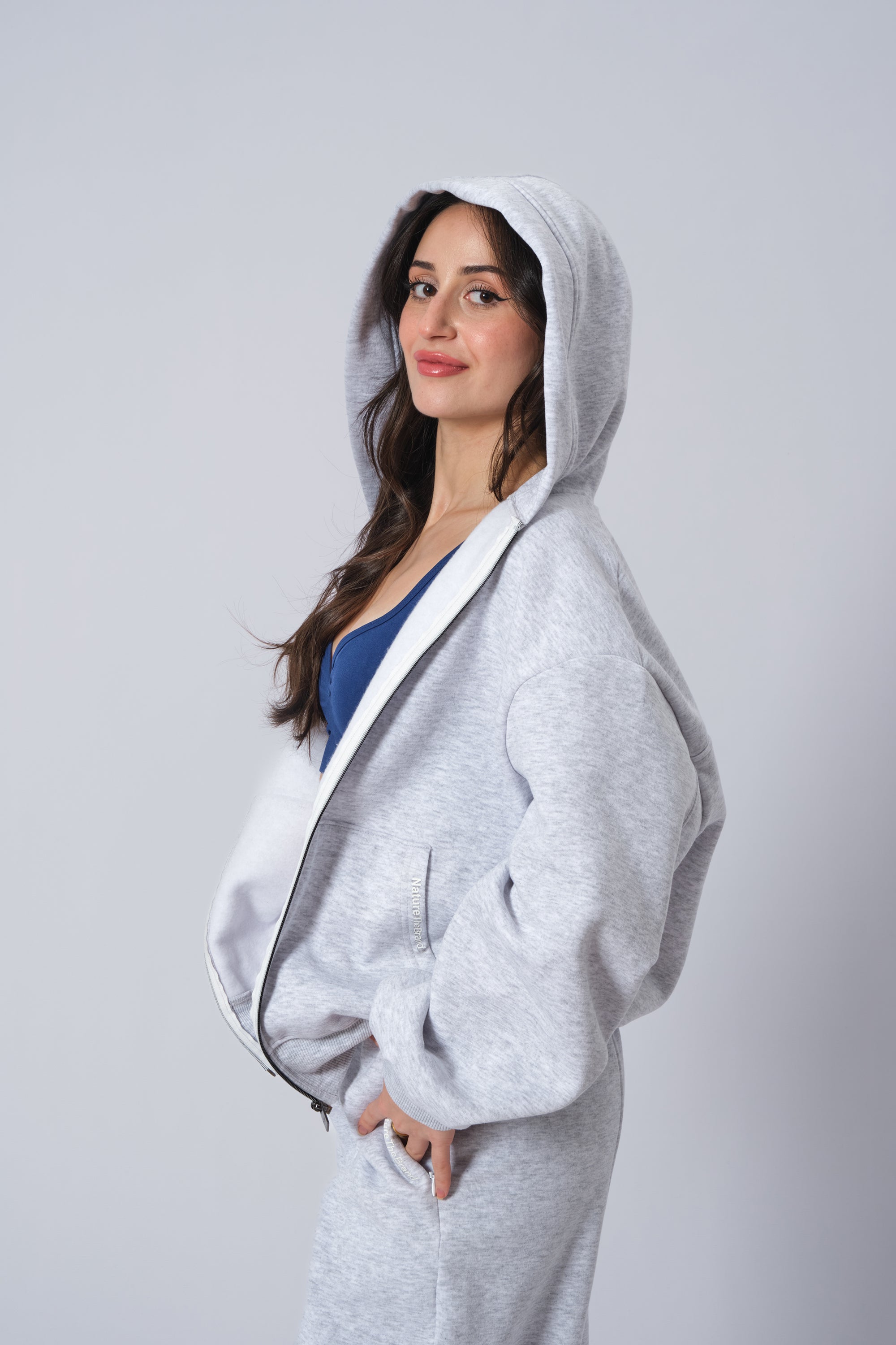 Damen Grauer Hoodie
