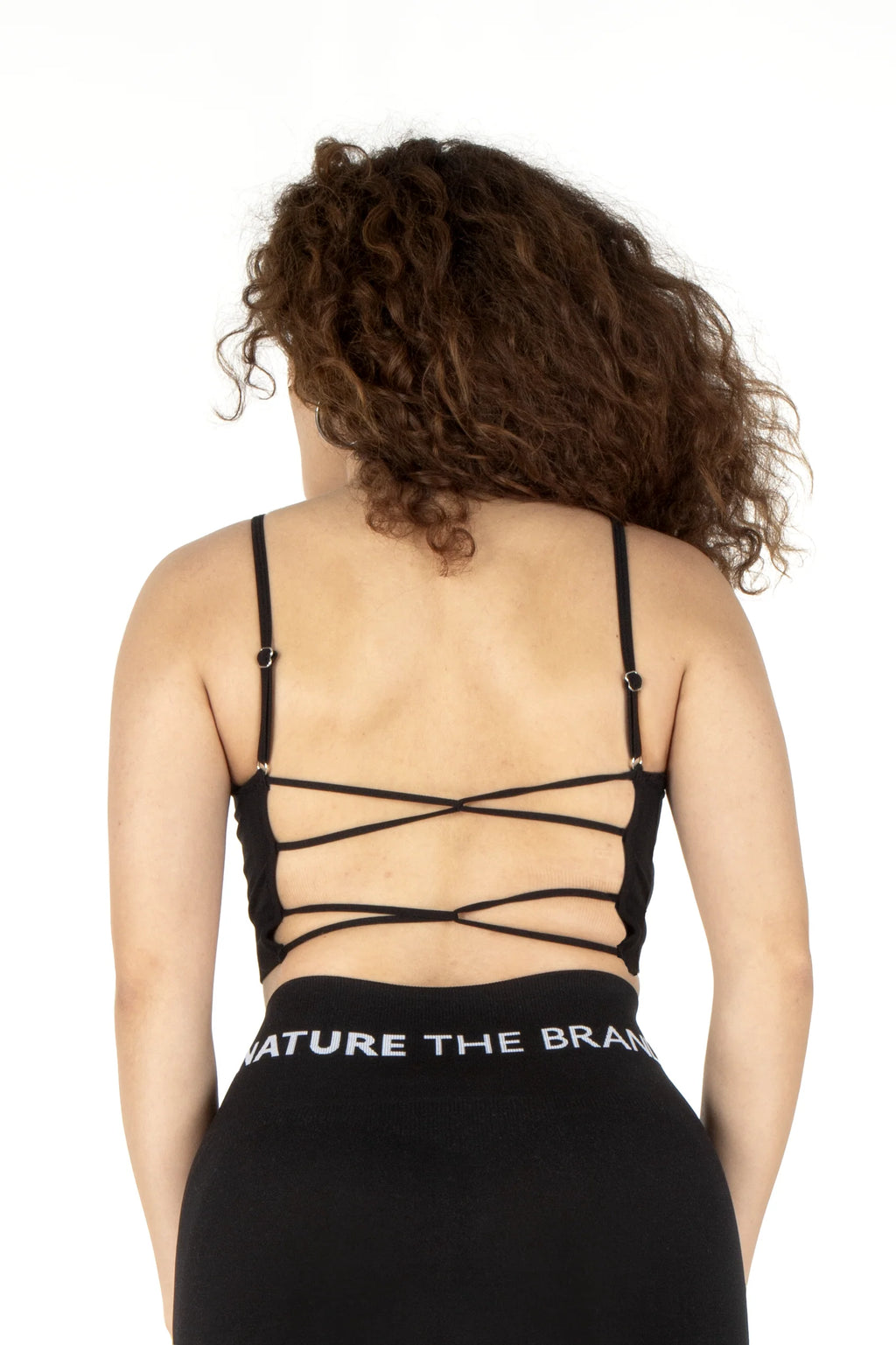 Nahtloser Sport-BH mit Rücken-Dekolleté Schwarz