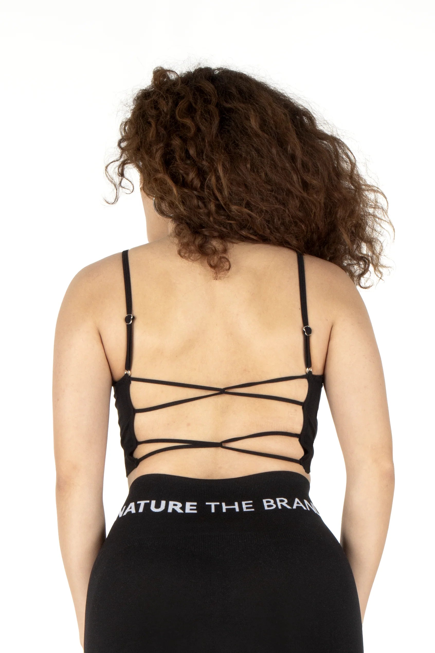 Nahtloser Sport-BH mit Rücken-Dekolleté Schwarz