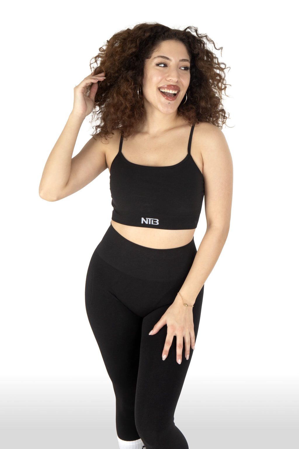 Nahtloser Sport-BH mit Rücken-Dekolleté Schwarz