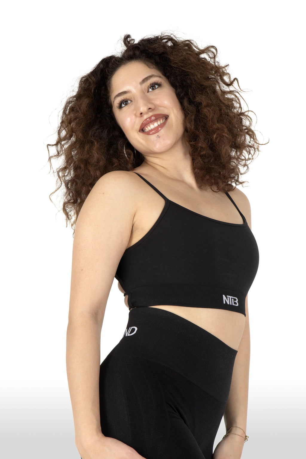 Nahtloser Sport-BH mit Rücken-Dekolleté Schwarz