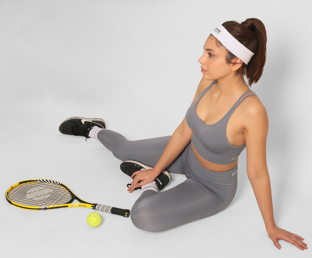 High Waist Formende Nahtlose Scrunch-Sportleggings Grau