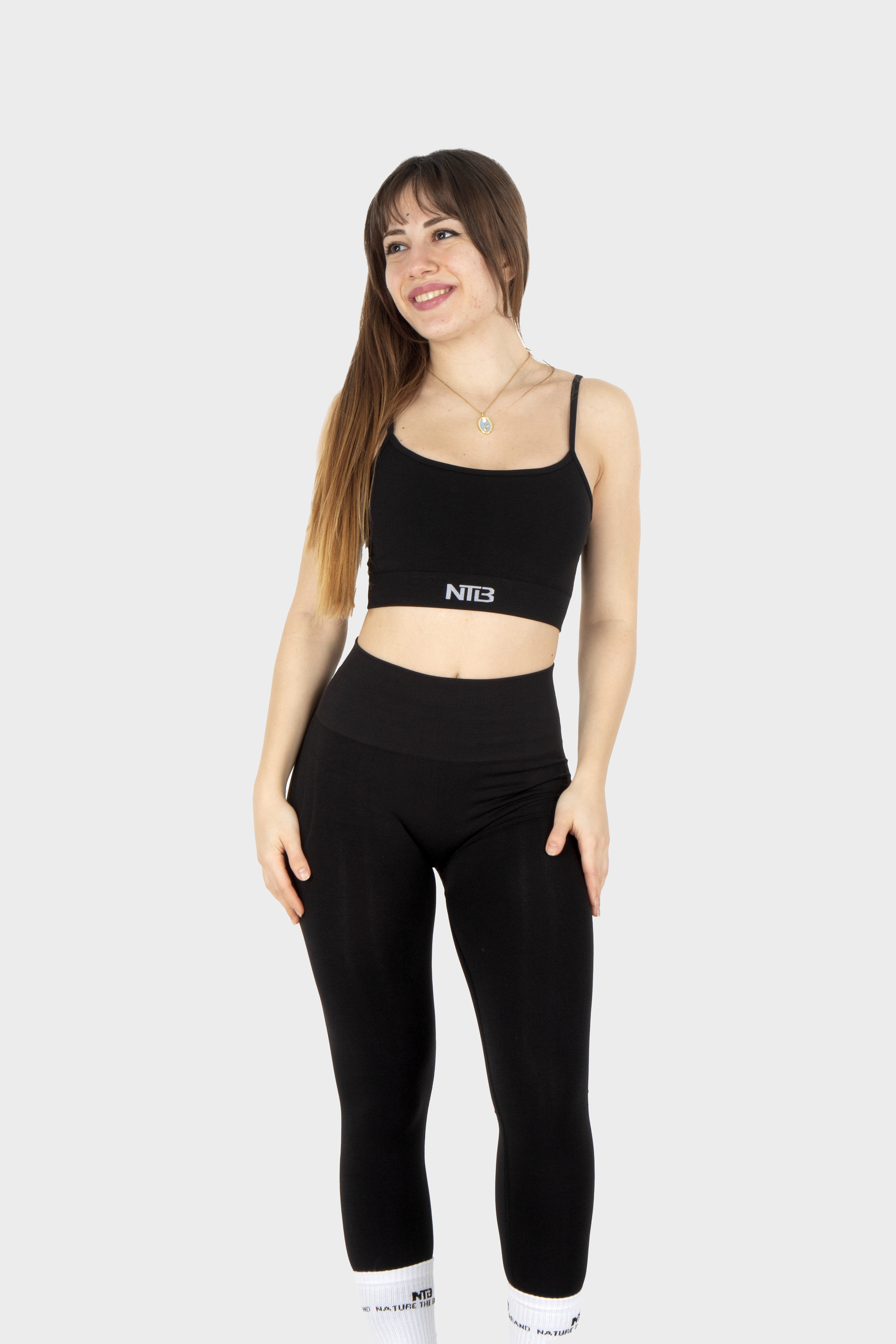 High Waist Formende Nahtlose Sportleggings Schwarz