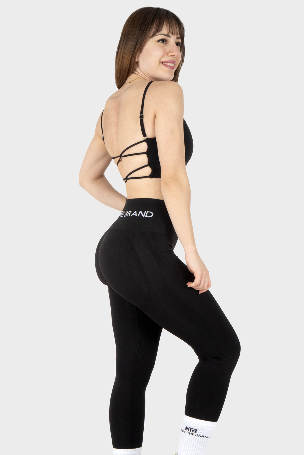 High Waist Formende Nahtlose Sportleggings Schwarz
