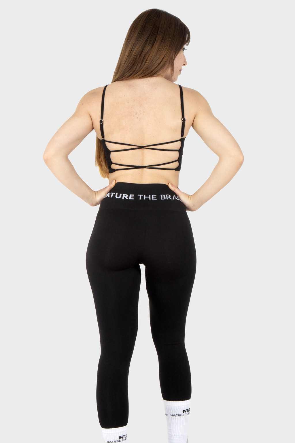 High Waist Formende Nahtlose Sportleggings Schwarz