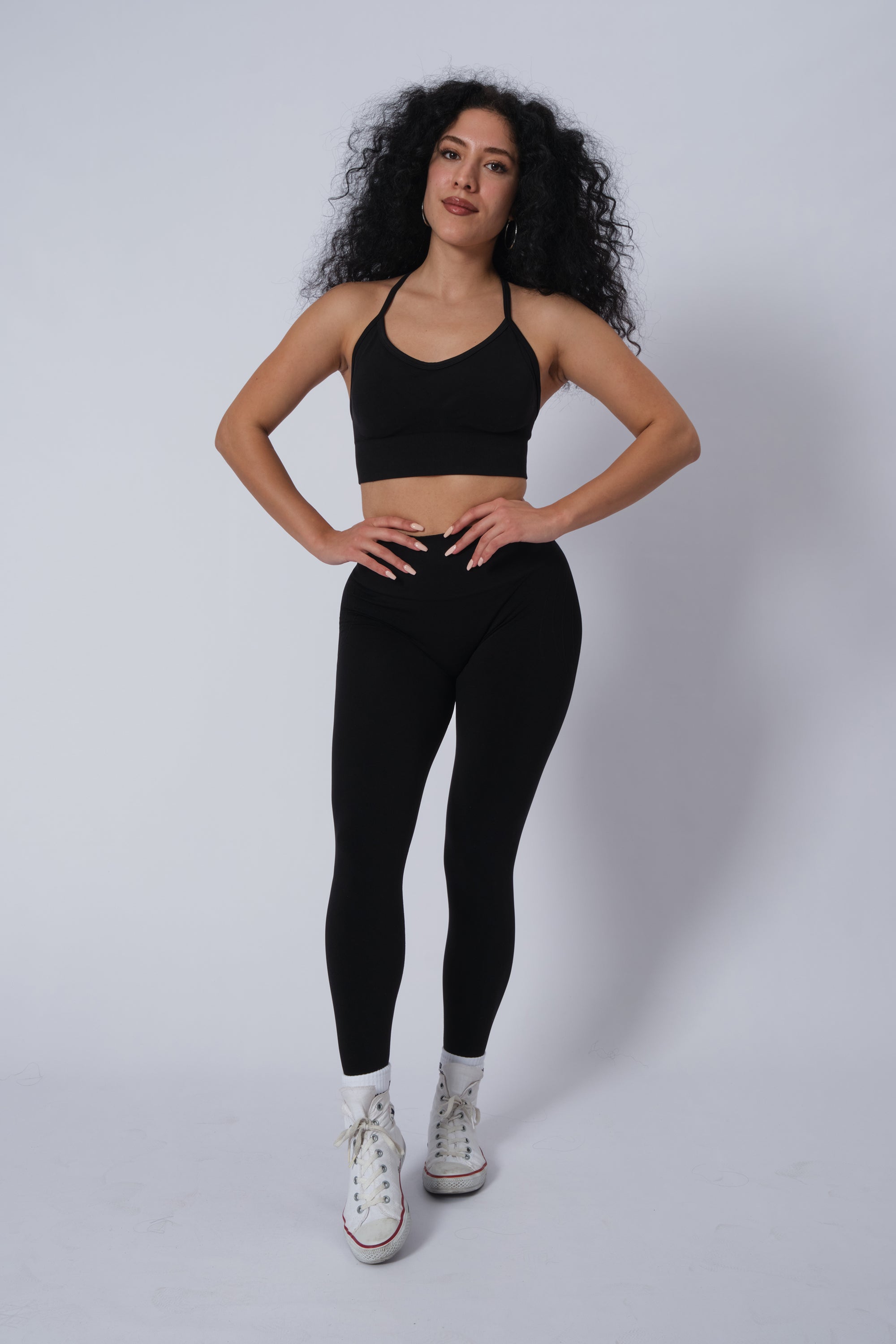 High Waist Formende Nahtlose Sportleggings Schwarz
