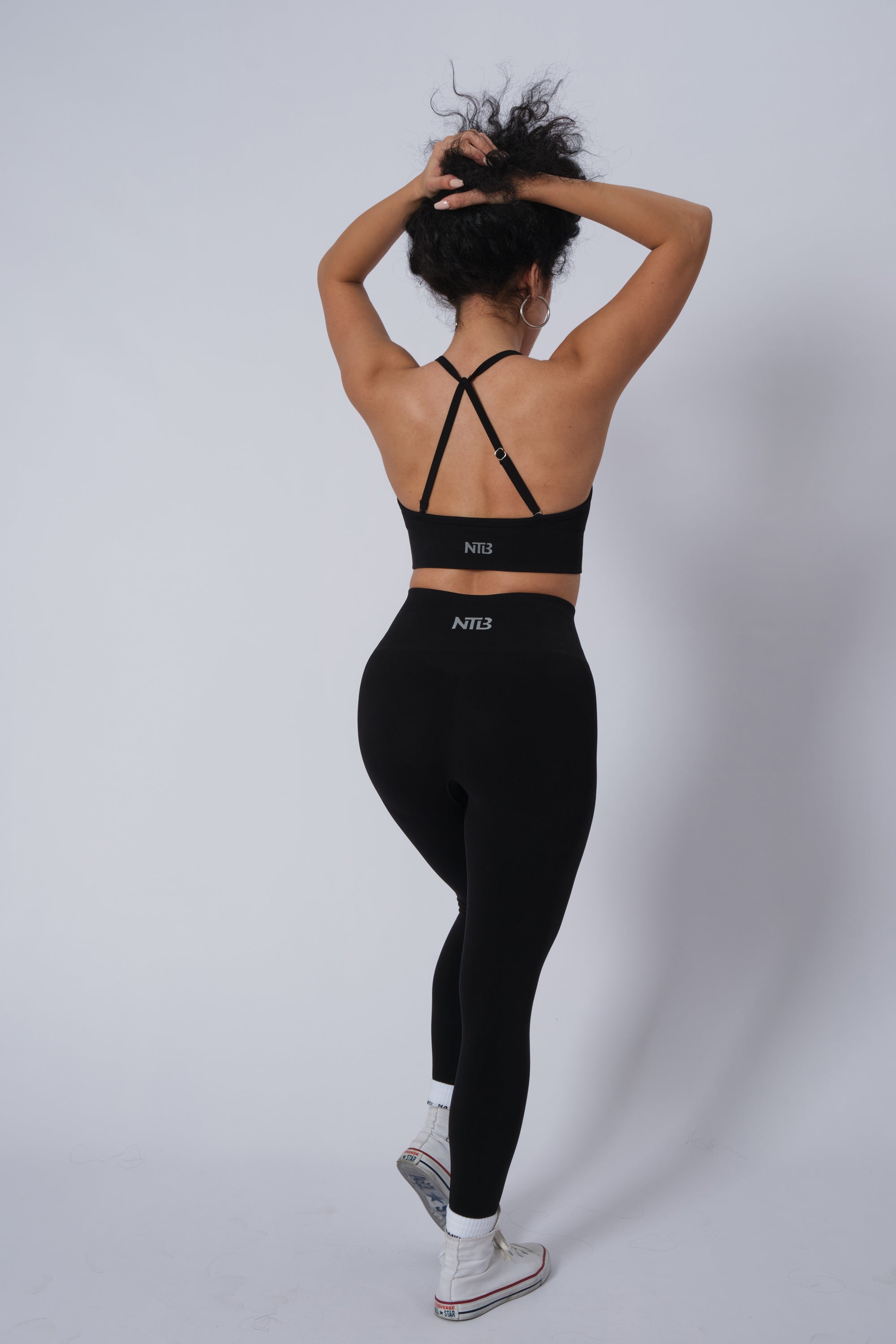 High Waist Formende Nahtlose Sportleggings Schwarz
