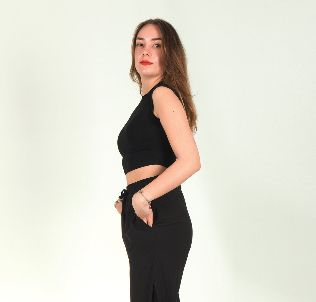 NTB Bedrucktes Kurzarm-T-Shirt Schwarz