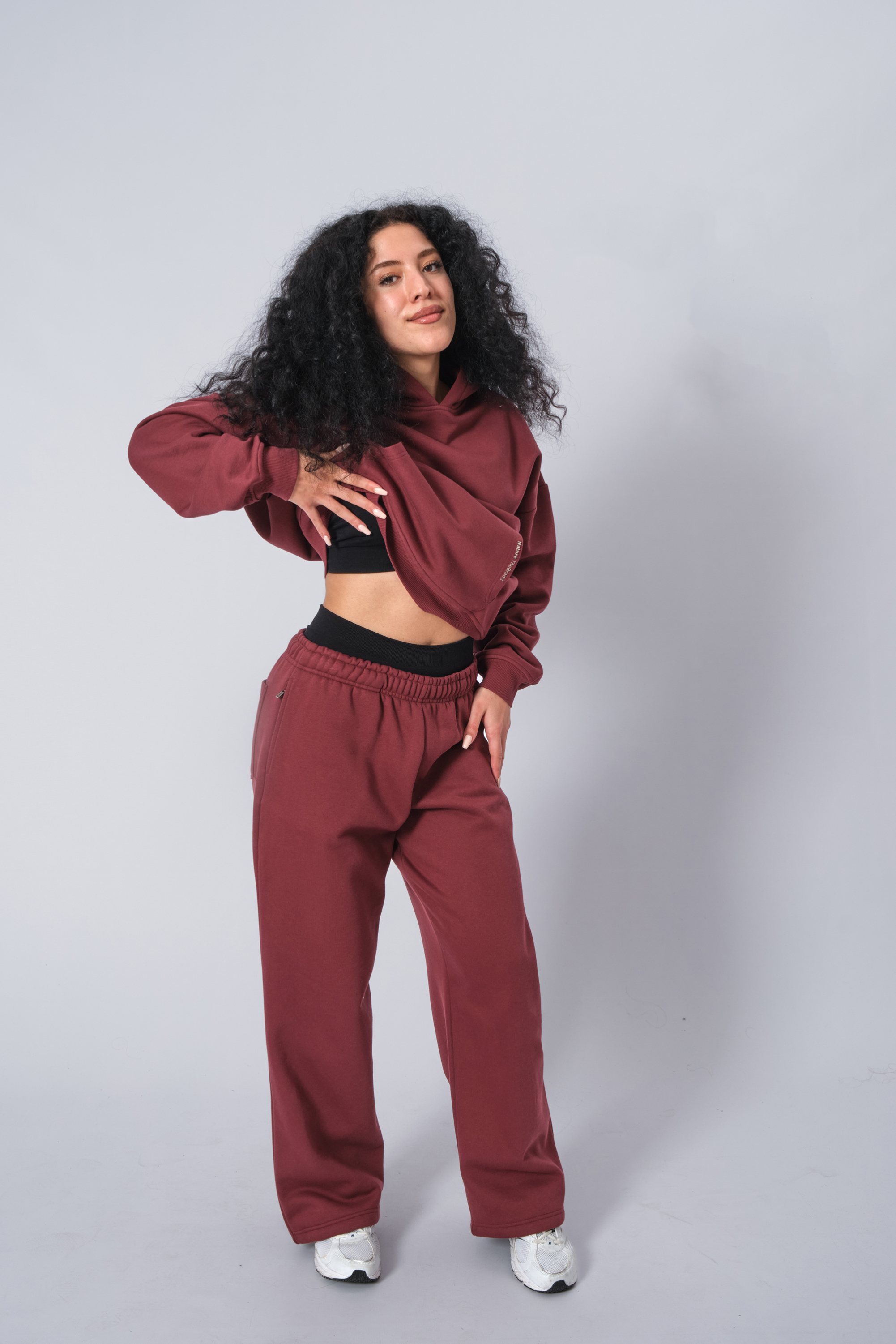 Damen Sweatshirt in Dunkelweinrot